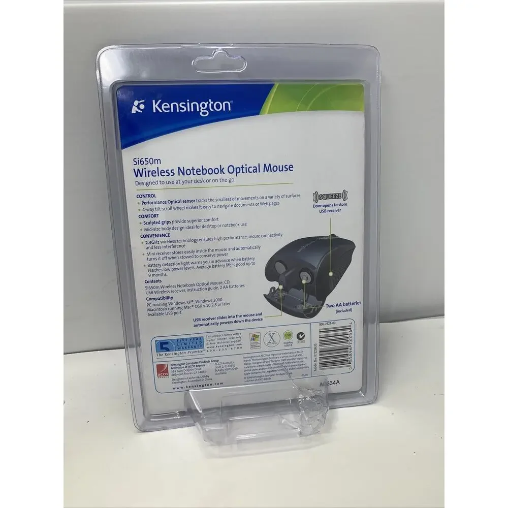 Kensington Si650m Optical Wireless Notebook Mouse NEW!